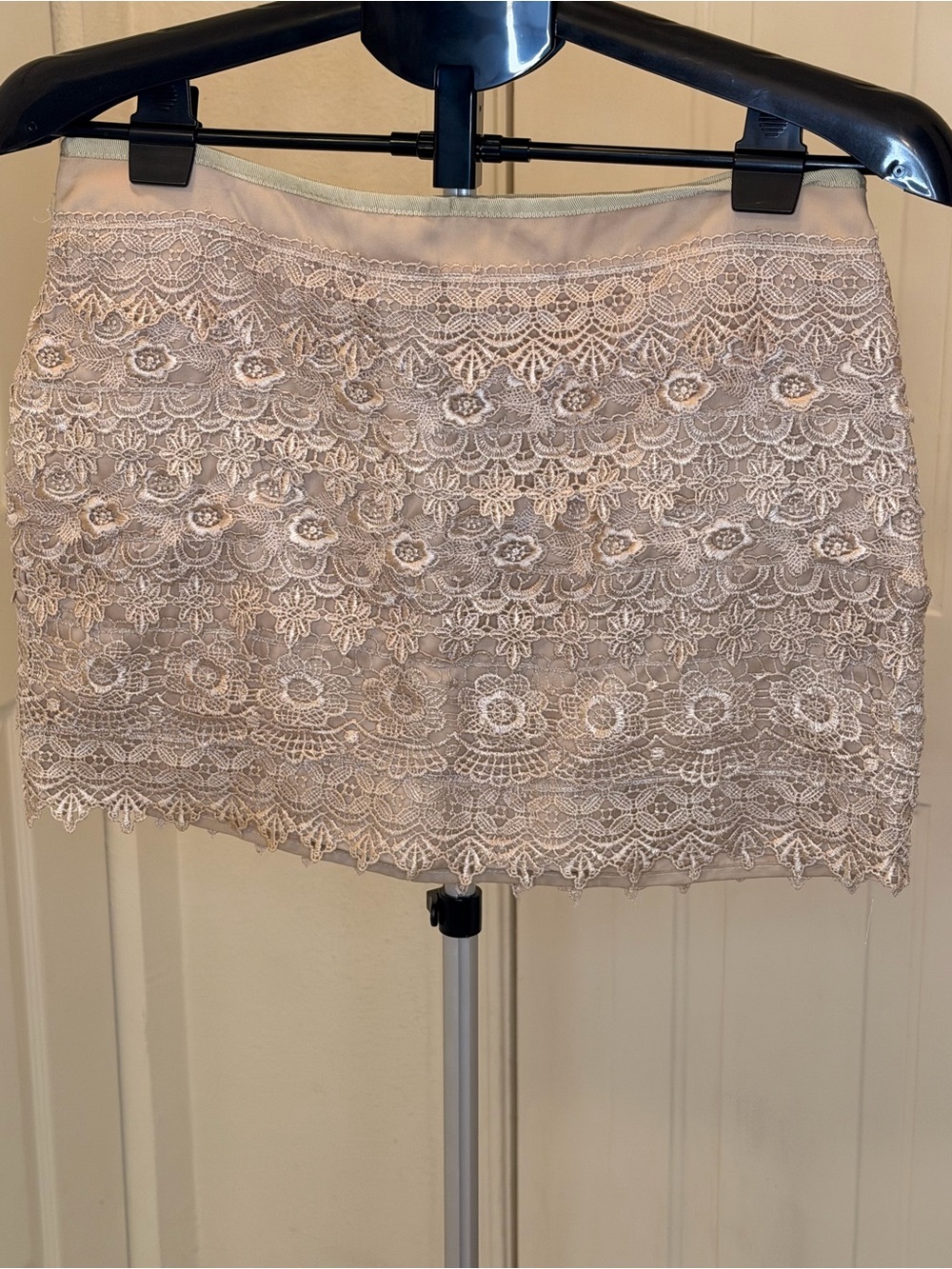 Sans Souci Lace Mini Skirt in Blush